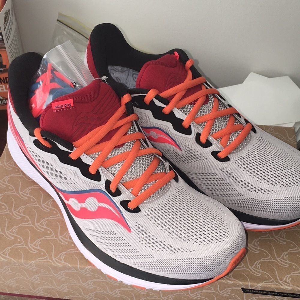New Jackalope Gray Rouge Jack Rabbit RIDE 14 Running Marathon Glow Trim Shoes